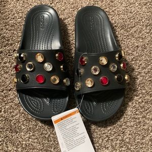 Bling croc slides